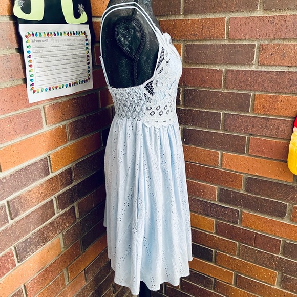 Saints and Hearts Lace Trim Eyelet Dress in Light Blue - Picture 5 of 11